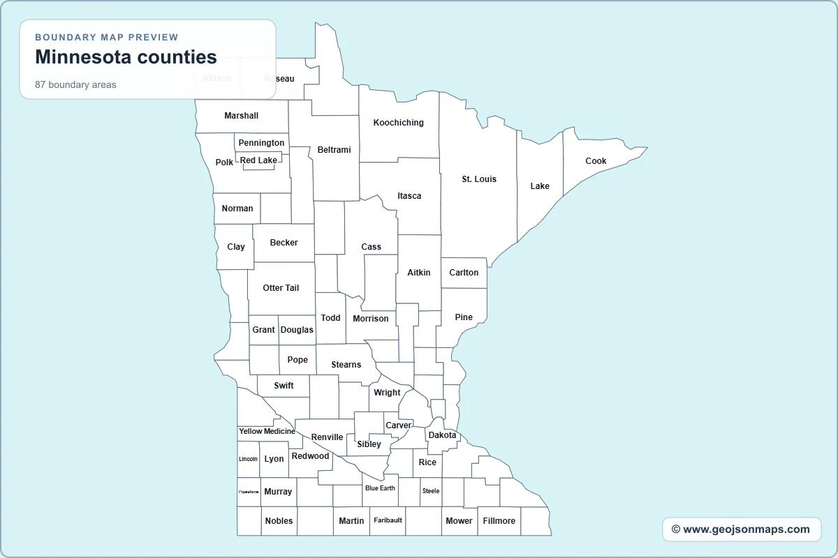Preview of Minnesota counties map
