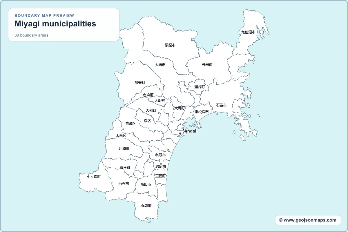 Preview of Miyagi municipalities map