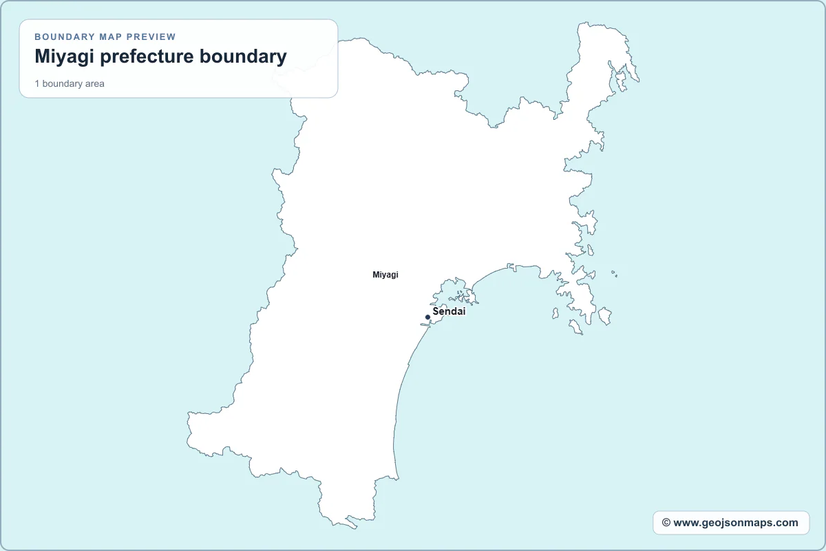 Preview of Miyagi prefecture boundary map