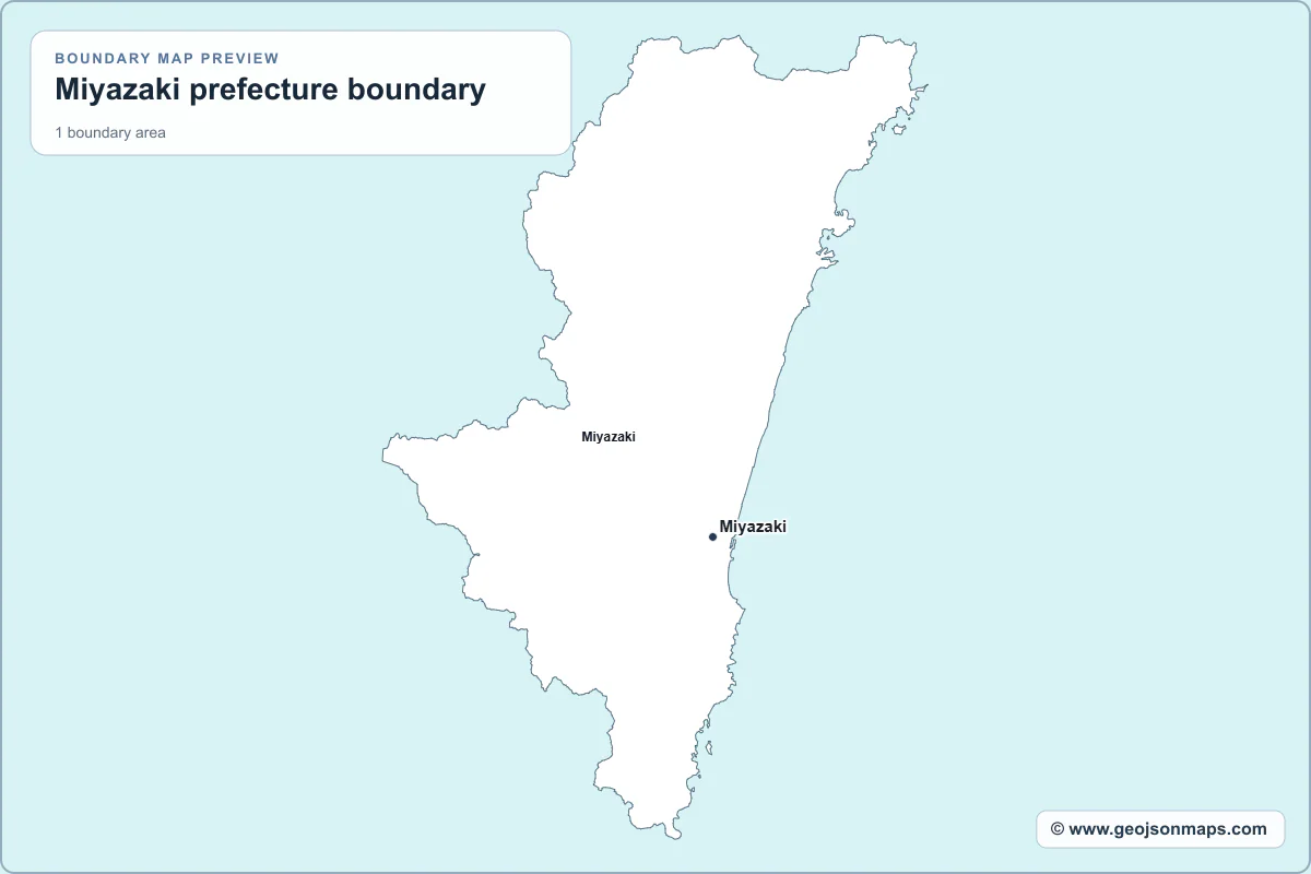 Preview of Miyazaki prefecture boundary map