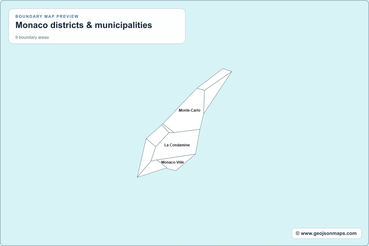 Preview of Monaco districts & municipalities map