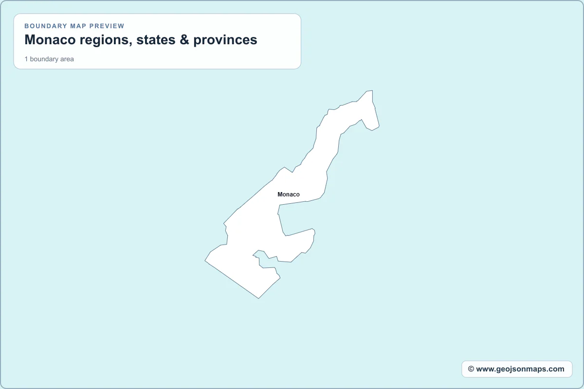 Preview of Monaco regions, states & provinces map