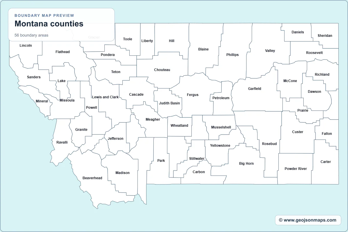 Preview of Montana counties map
