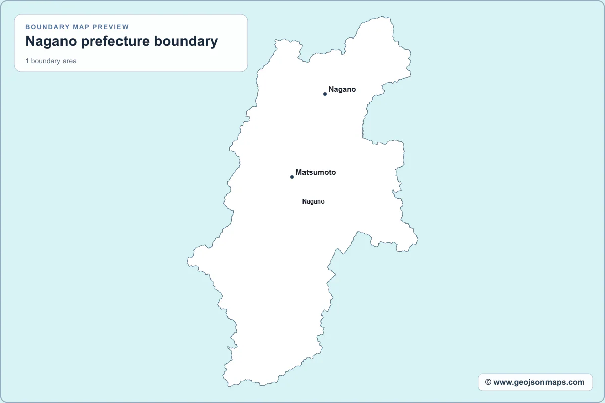 Preview of Nagano prefecture boundary map