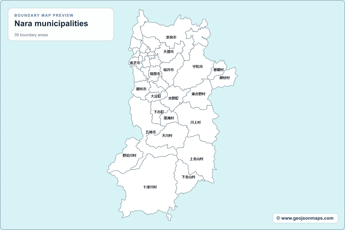 Preview of Nara municipalities map