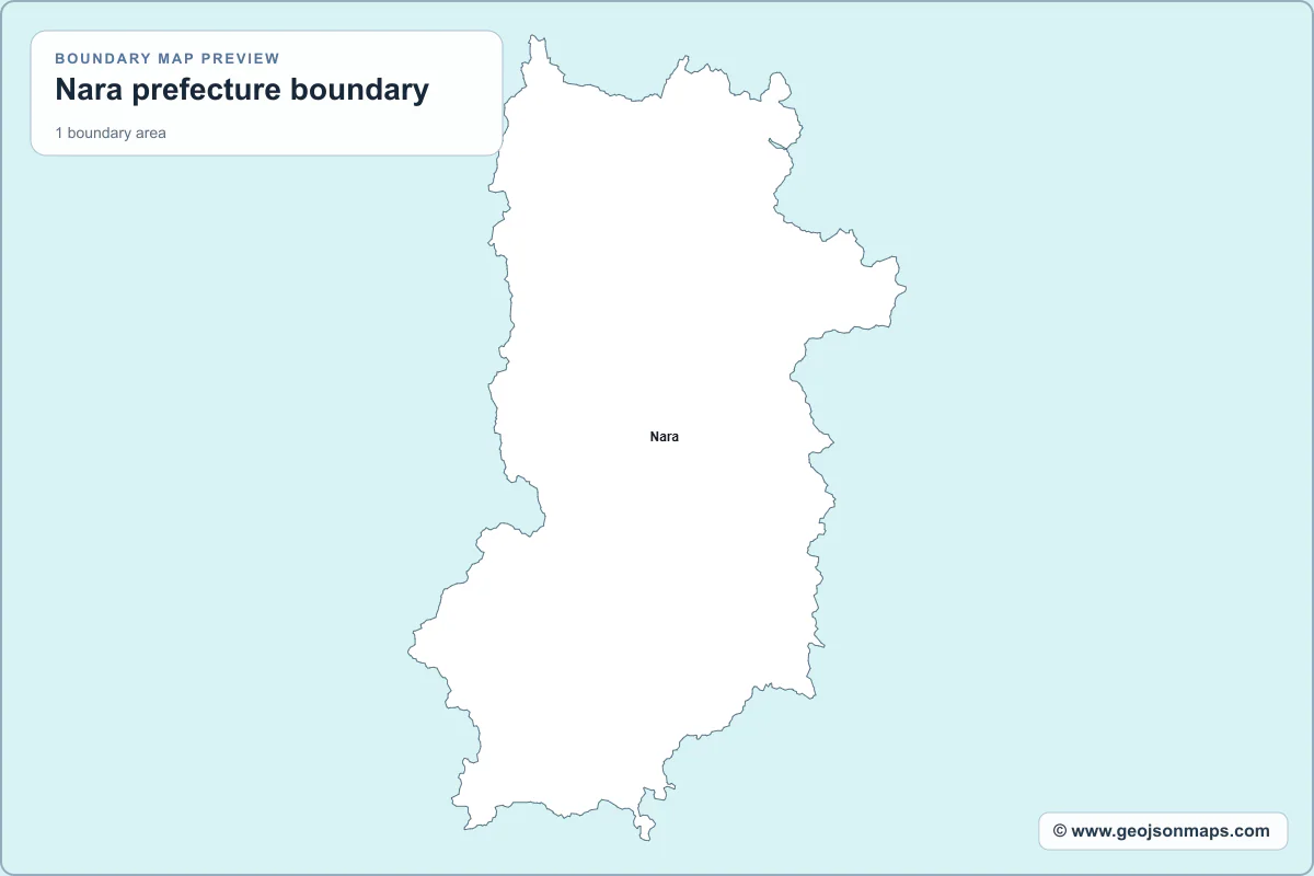 Preview of Nara prefecture boundary map