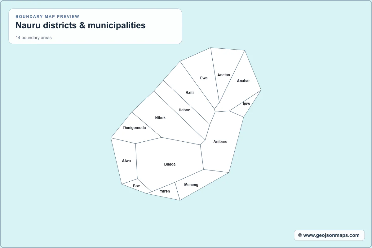 Preview of Nauru districts & municipalities map