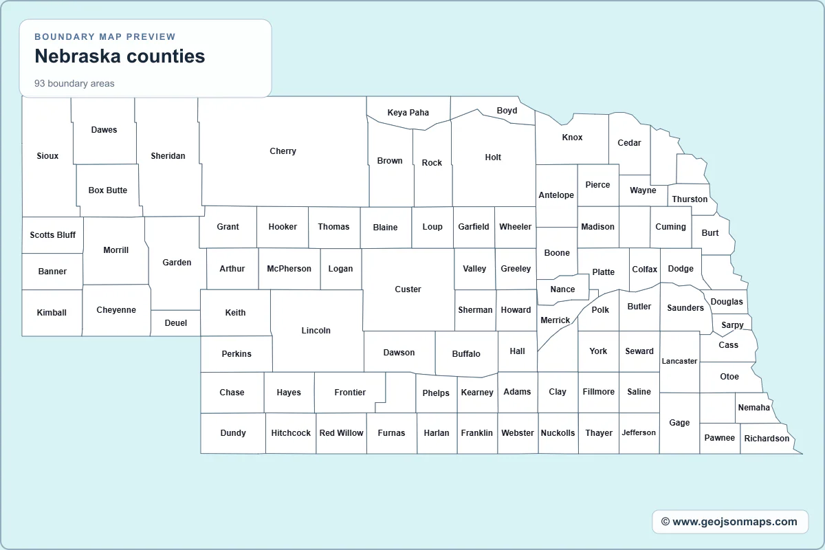 Preview of Nebraska counties map