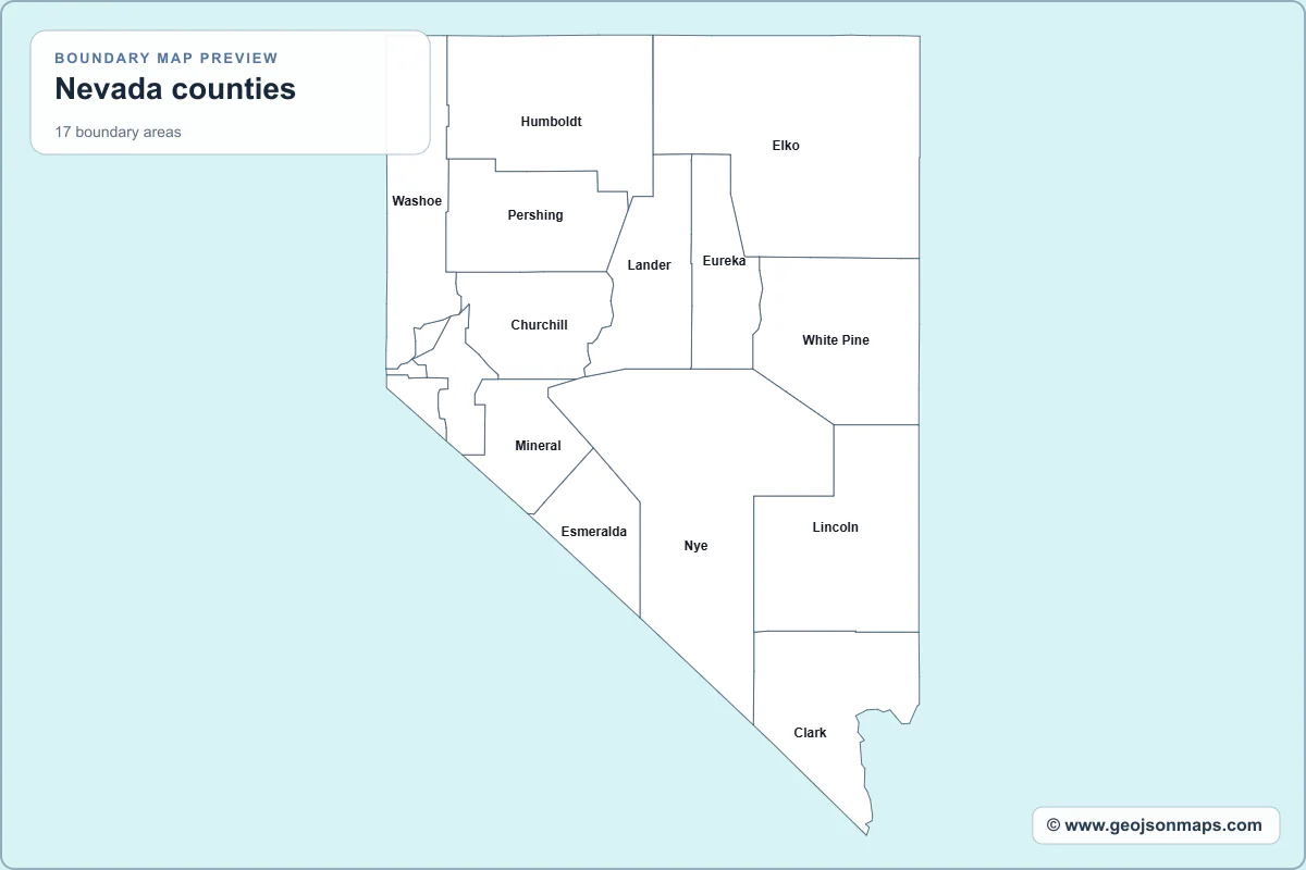 Preview of Nevada counties map