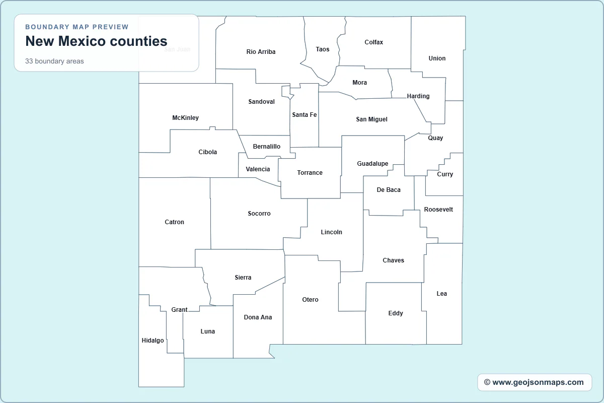 Preview of New Mexico counties map