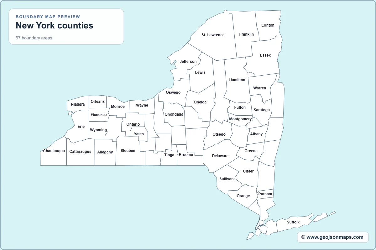Preview of New York counties map