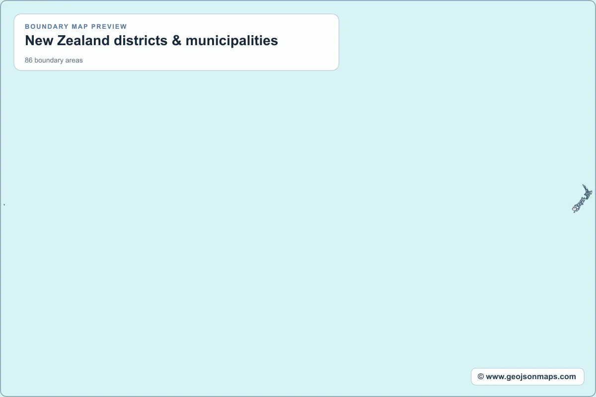 Preview of New Zealand districts & municipalities map