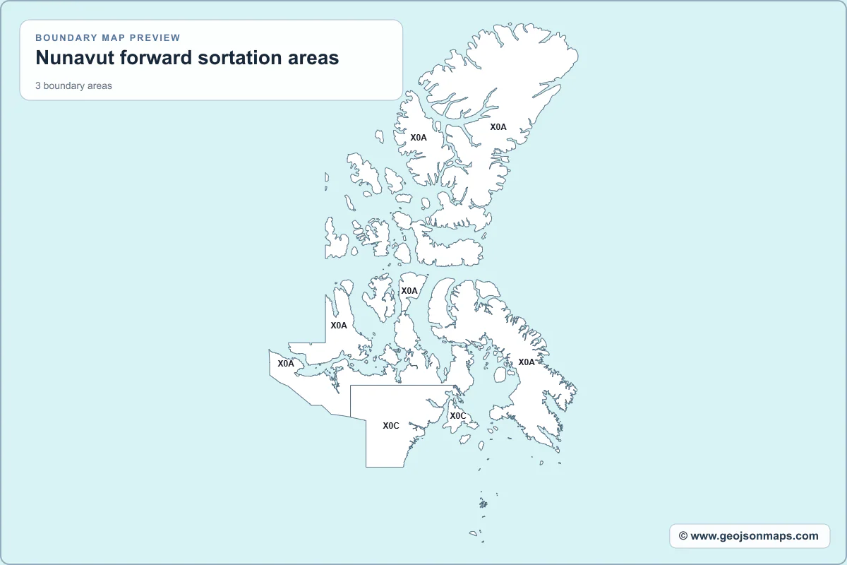 Preview of Nunavut forward sortation areas map