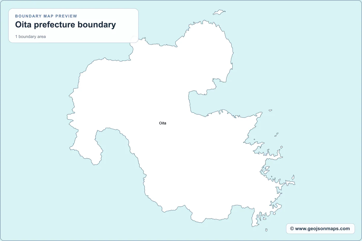 Preview of Oita prefecture boundary map