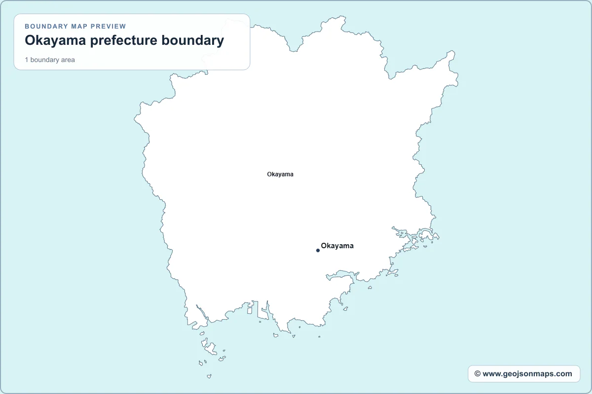 Preview of Okayama prefecture boundary map