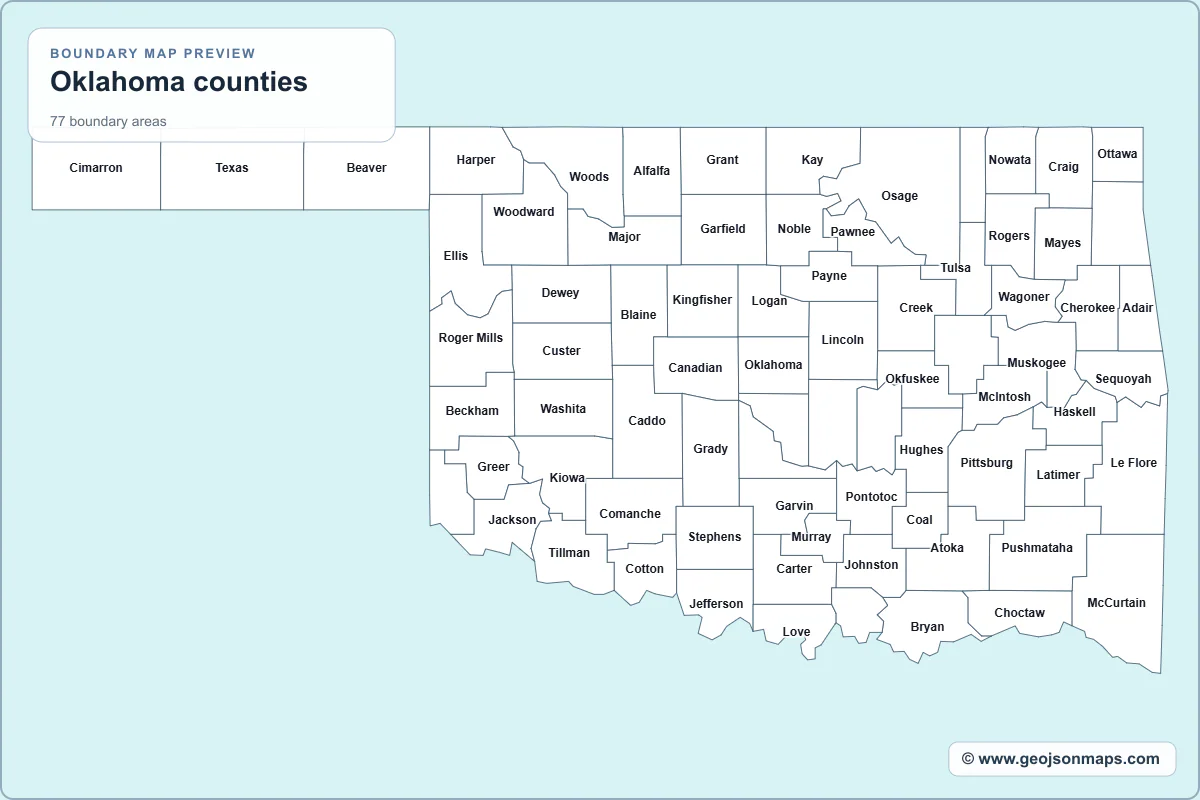 Preview of Oklahoma counties map