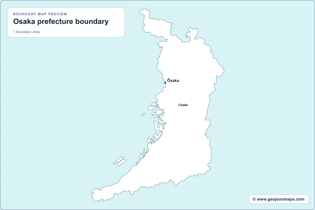 Preview of Osaka prefecture boundary map