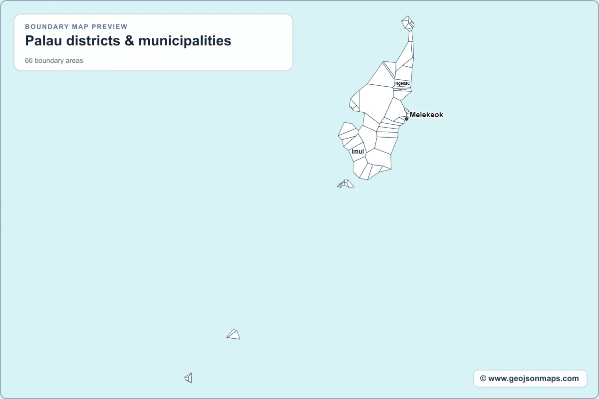 Preview of Palau districts & municipalities map
