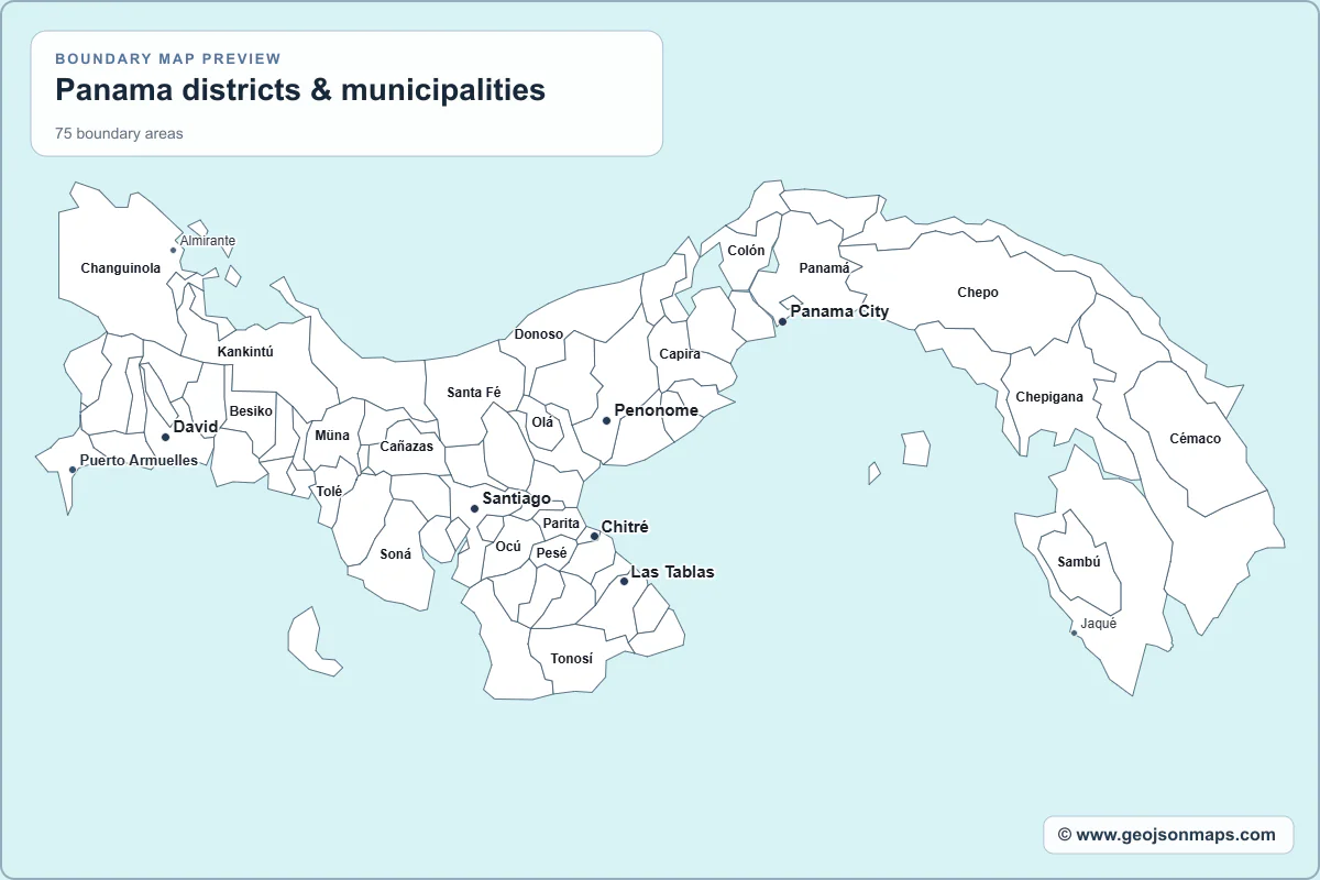 Preview of Panama districts & municipalities map