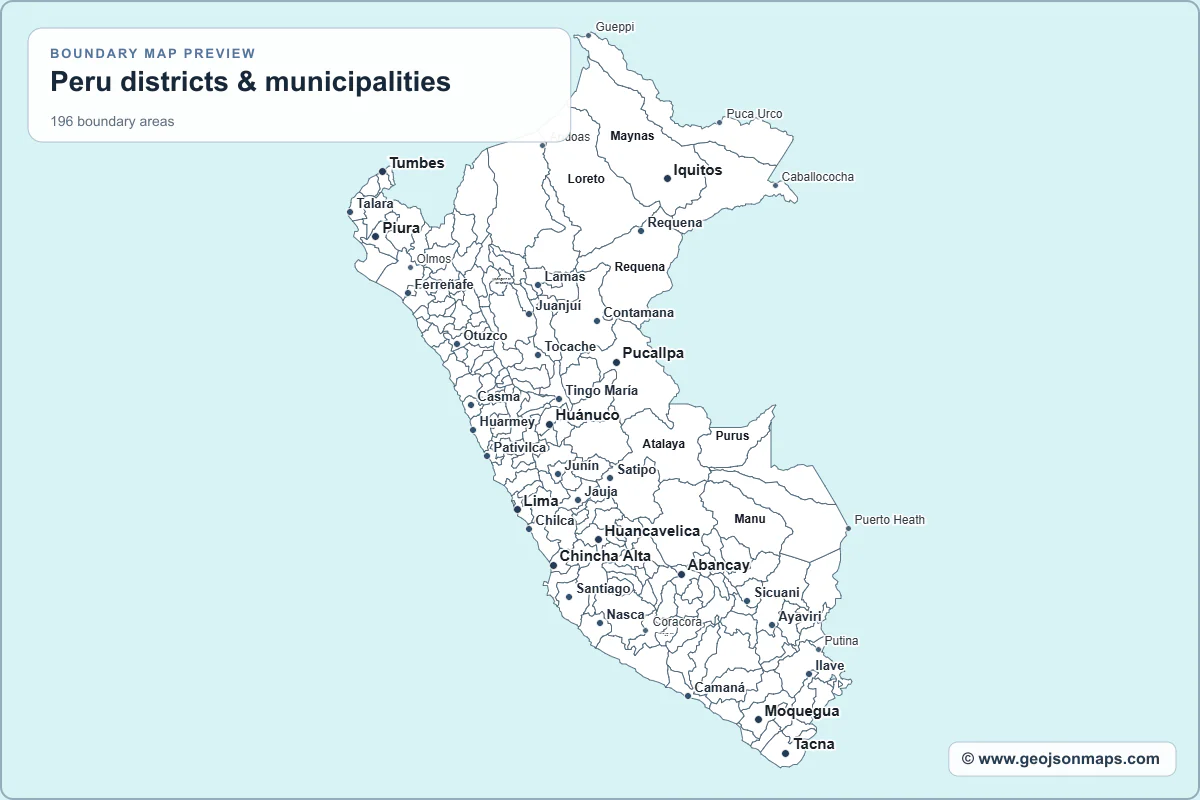 Preview of Peru districts & municipalities map