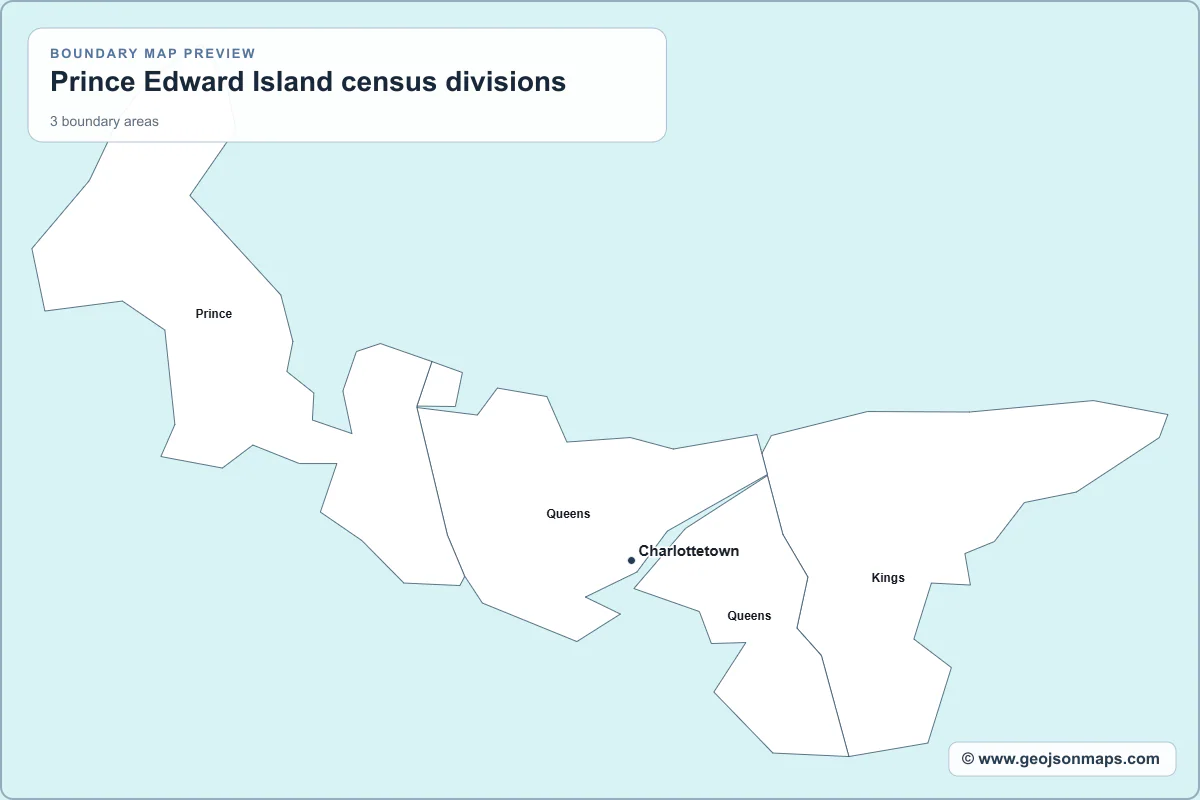 Preview of Prince Edward Island census divisions map