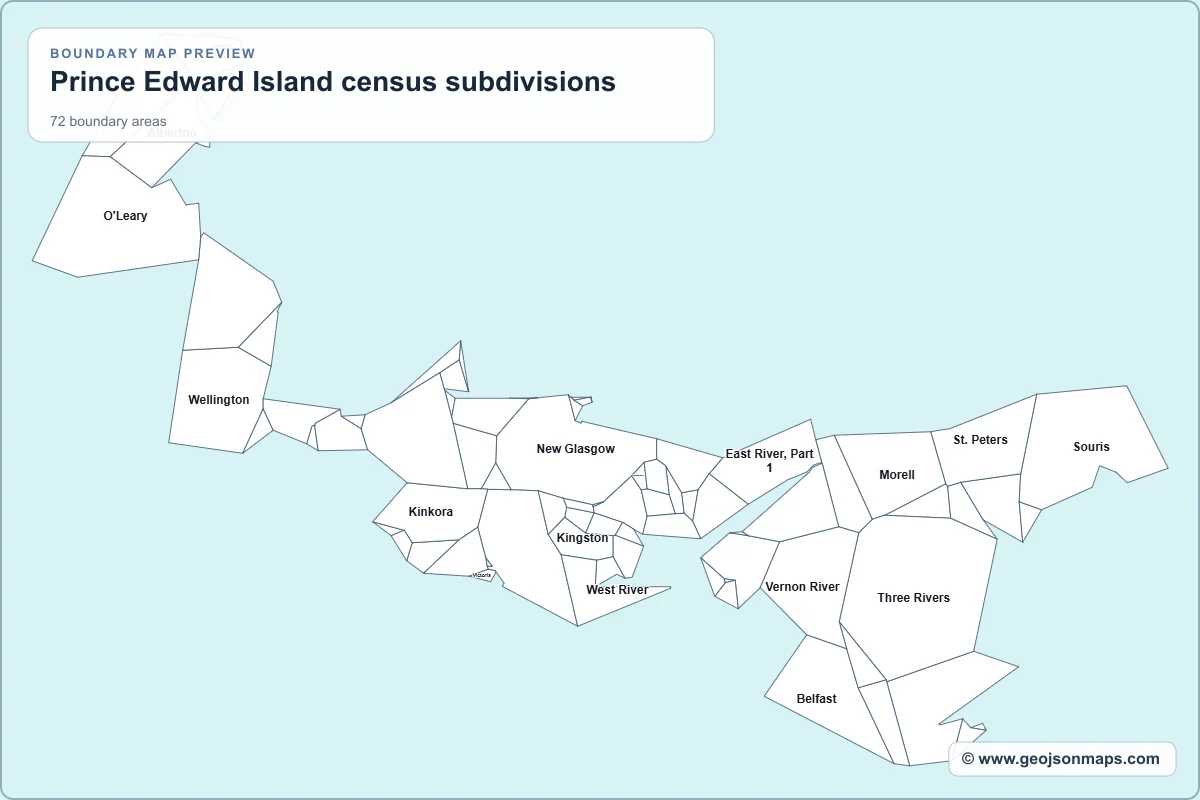 Preview of Prince Edward Island census subdivisions map