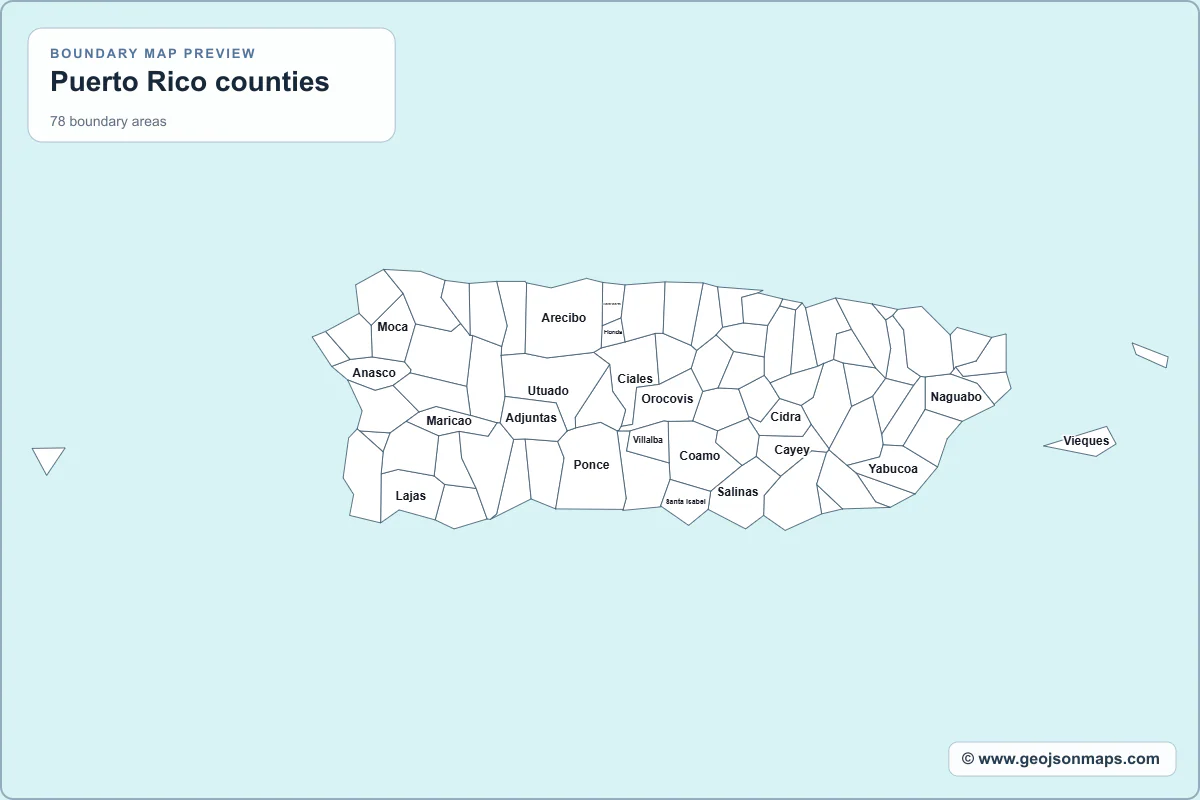 Preview of Puerto Rico counties map