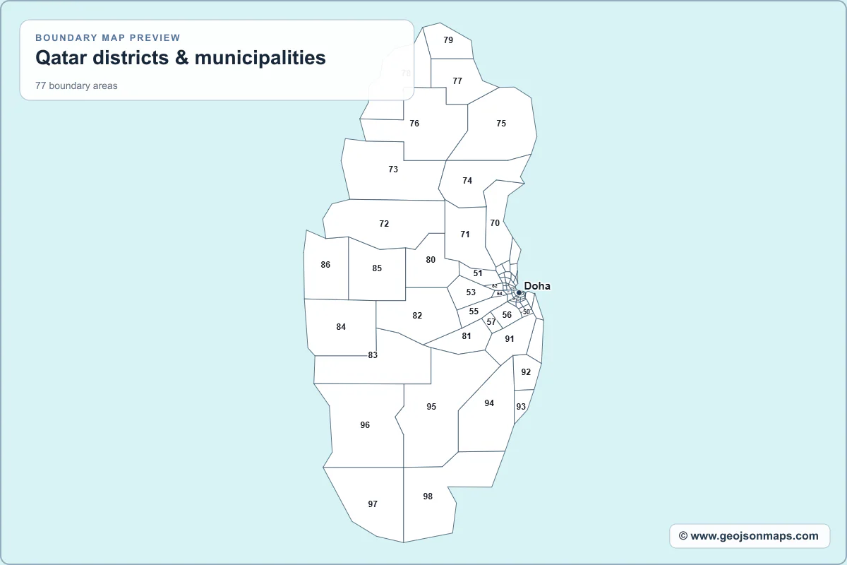 Preview of Qatar districts & municipalities map