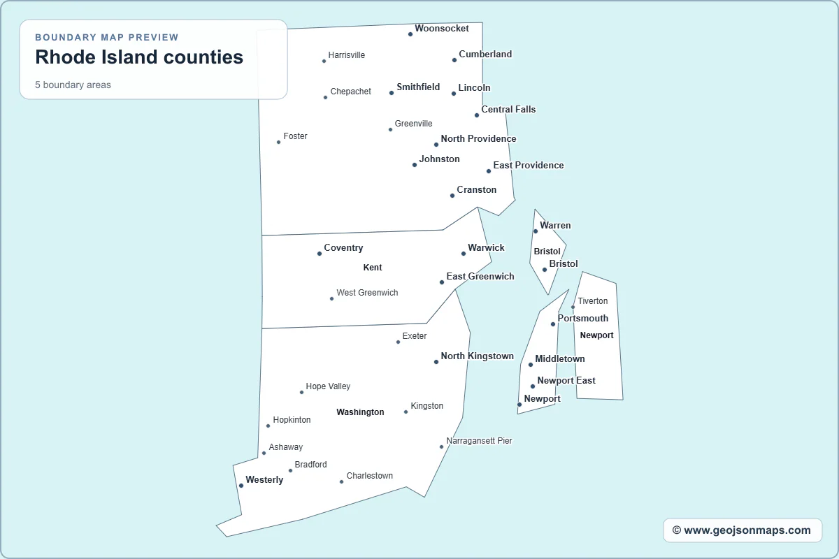 Preview of Rhode Island counties map