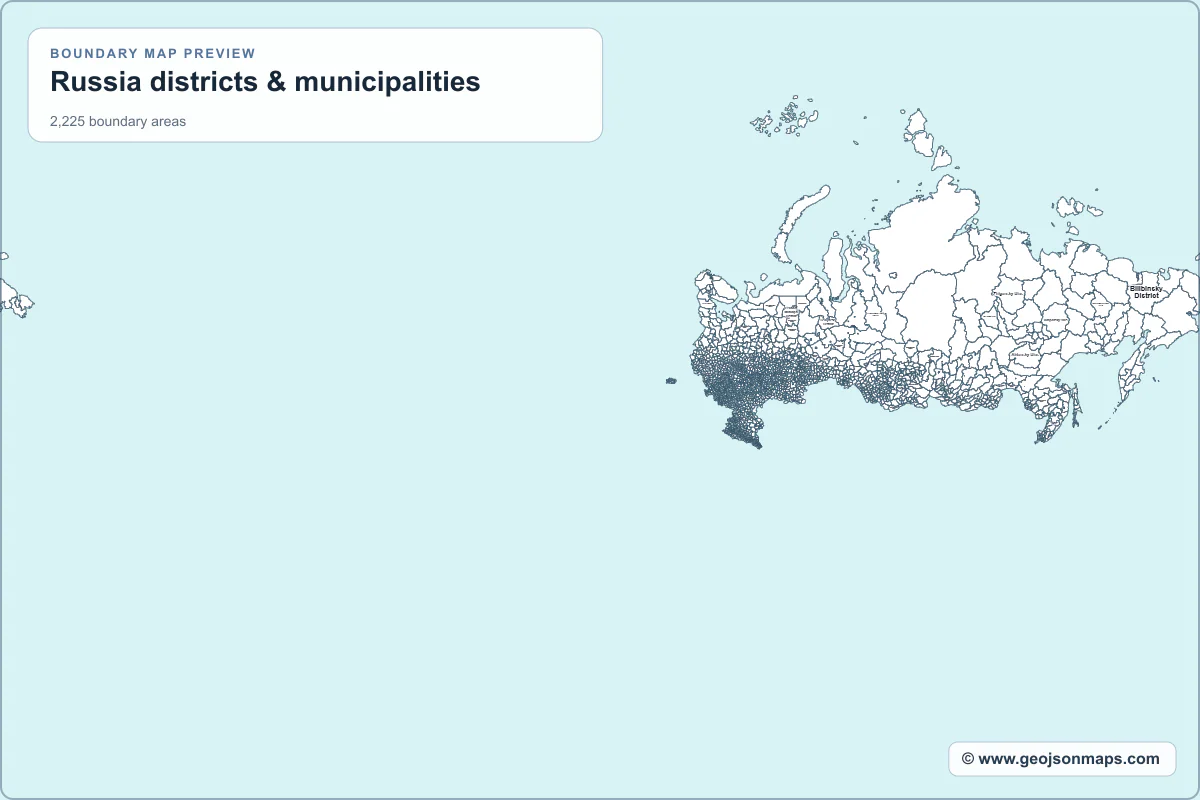 Preview of Russia districts & municipalities map
