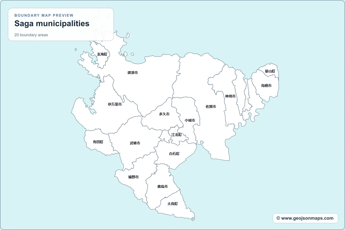 Preview of Saga municipalities map