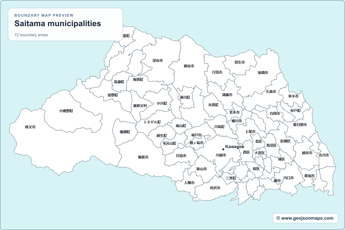 Preview of Saitama municipalities map