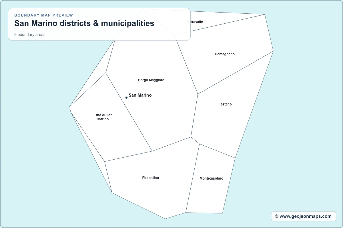 Preview of San Marino districts & municipalities map
