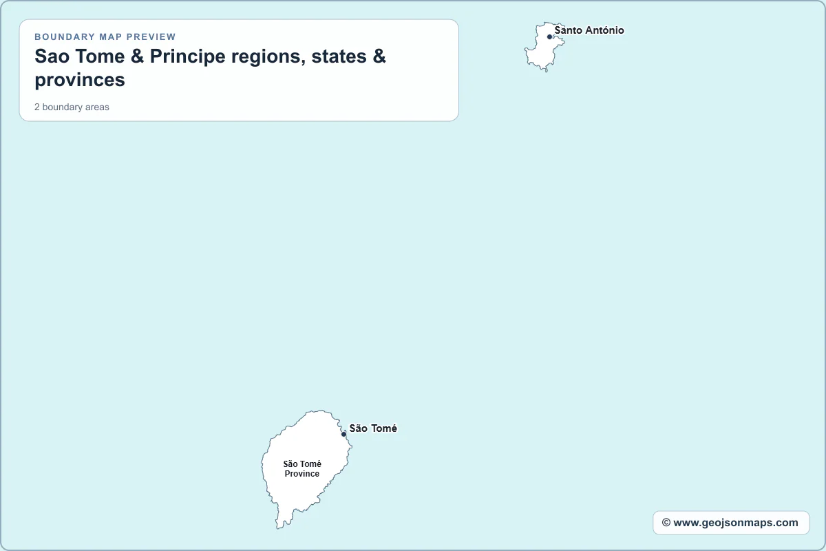 Preview of Sao Tome & Principe regions, states & provinces map