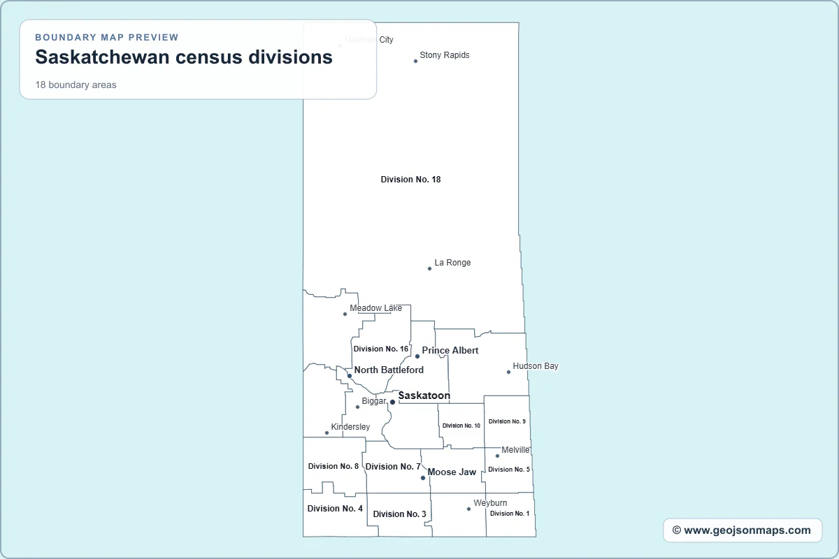 Preview of Saskatchewan census divisions map