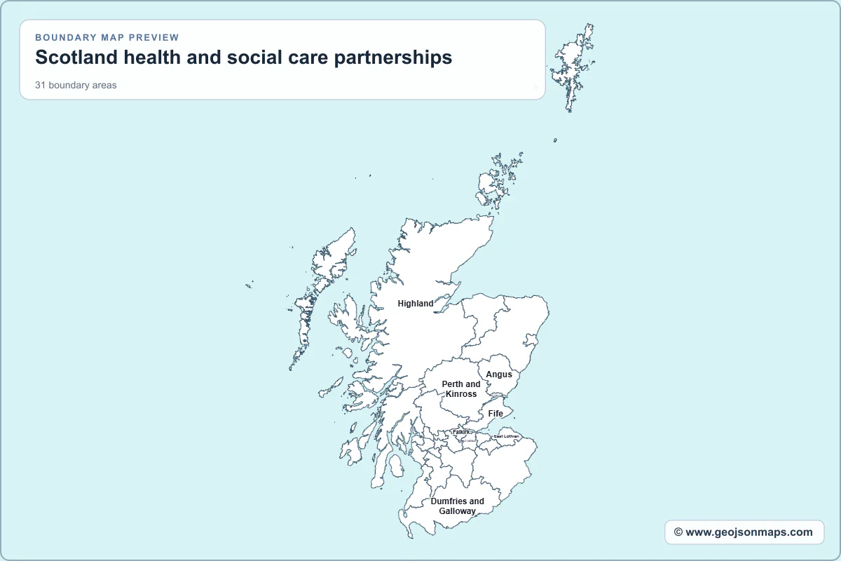 Preview of Scotland health and social care partnerships map