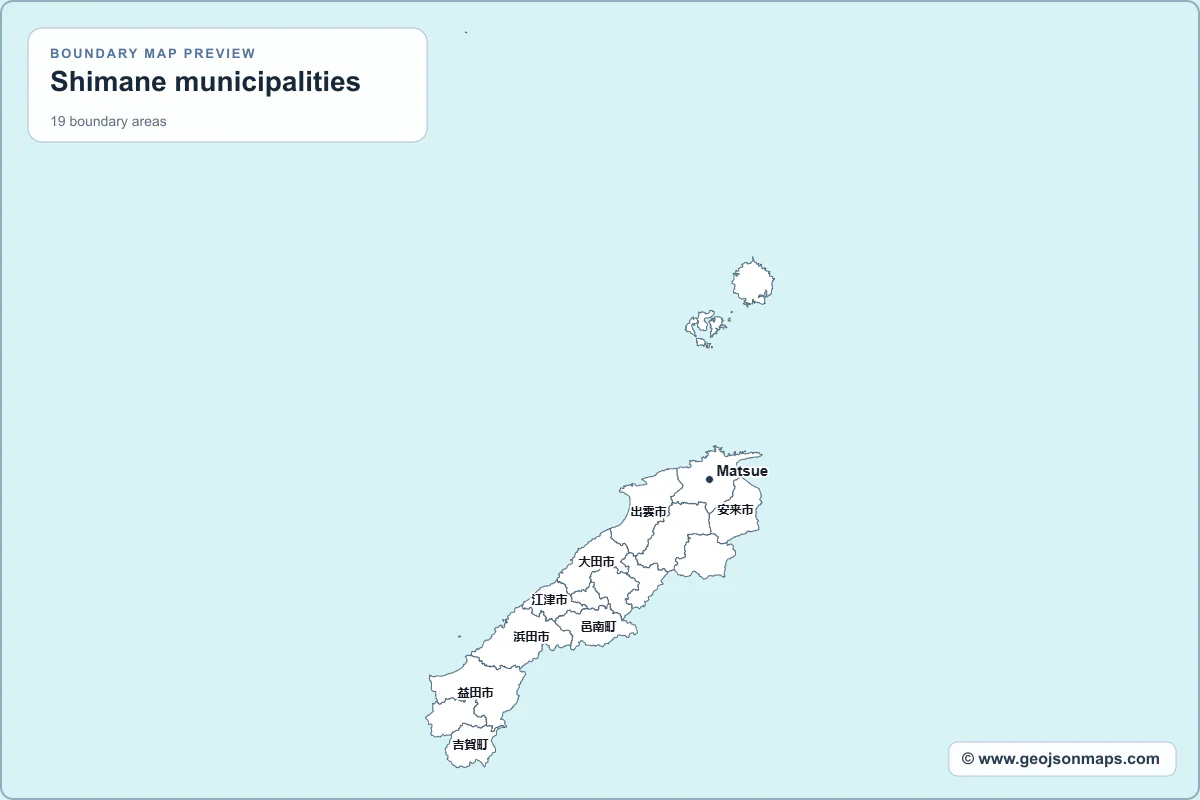 Preview of Shimane municipalities map