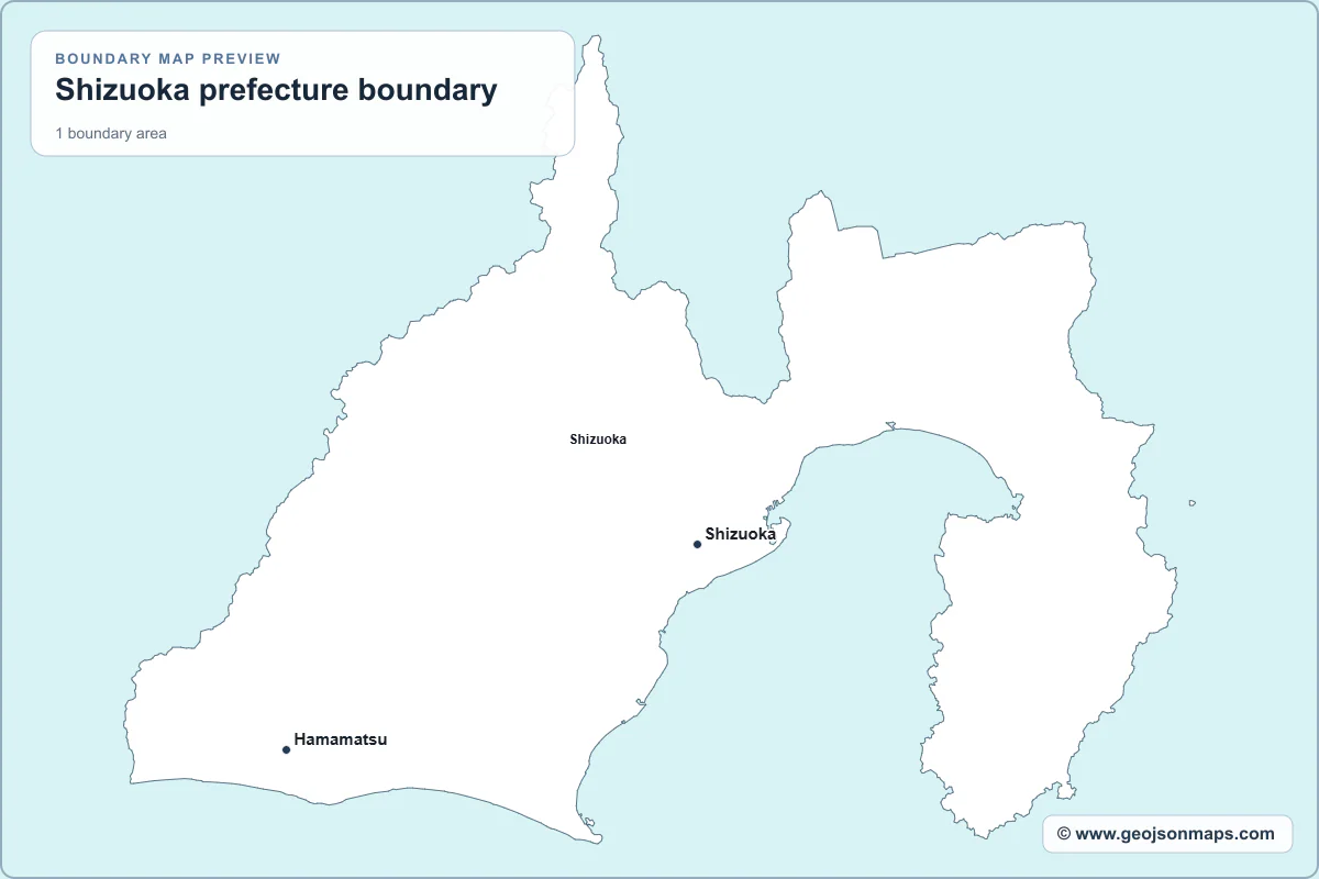 Preview of Shizuoka prefecture boundary map