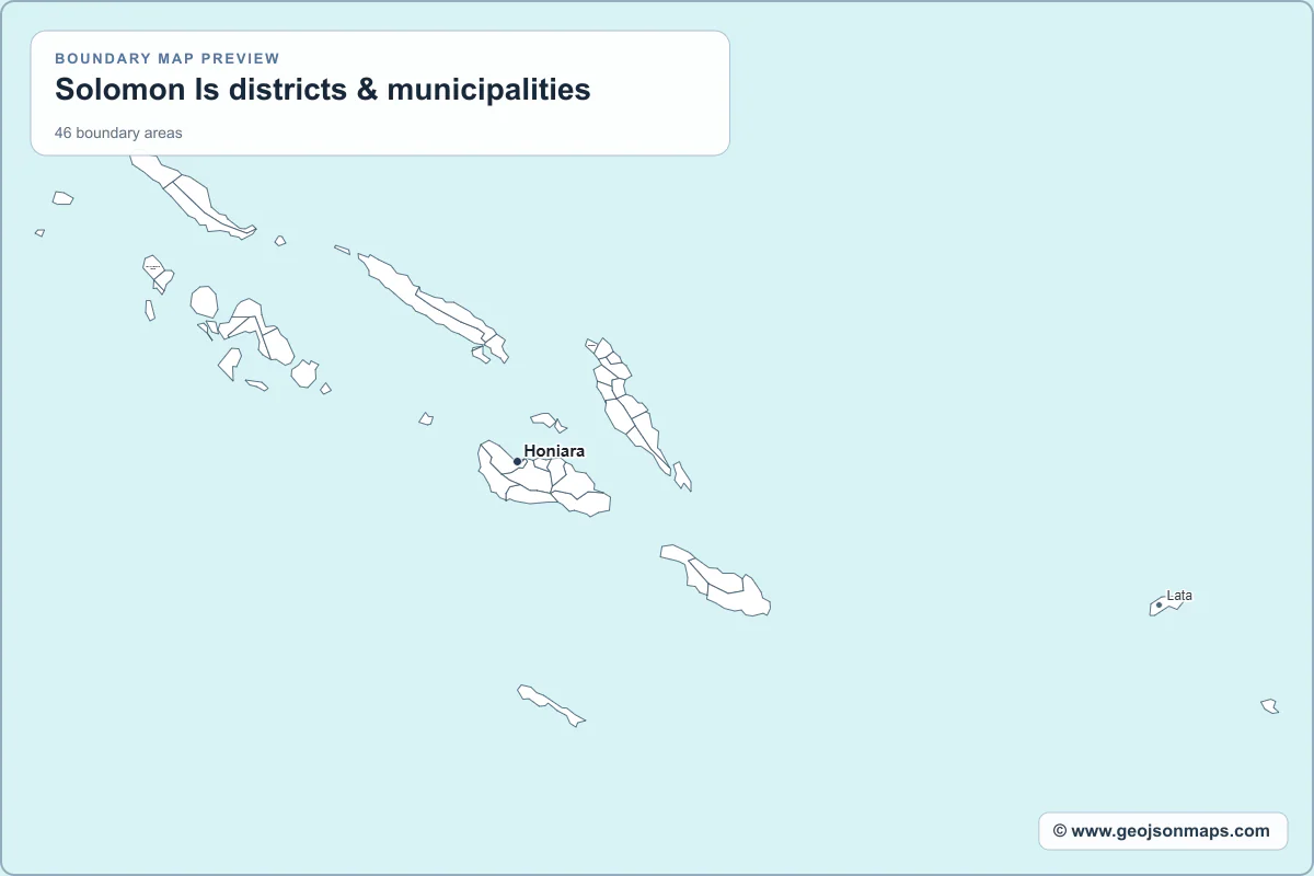 Preview of Solomon Is districts & municipalities map