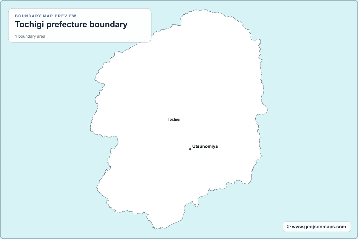 Preview of Tochigi prefecture boundary map
