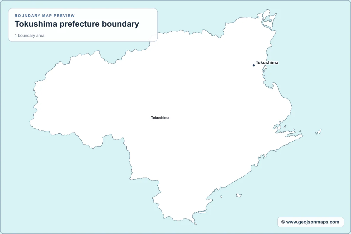 Preview of Tokushima prefecture boundary map