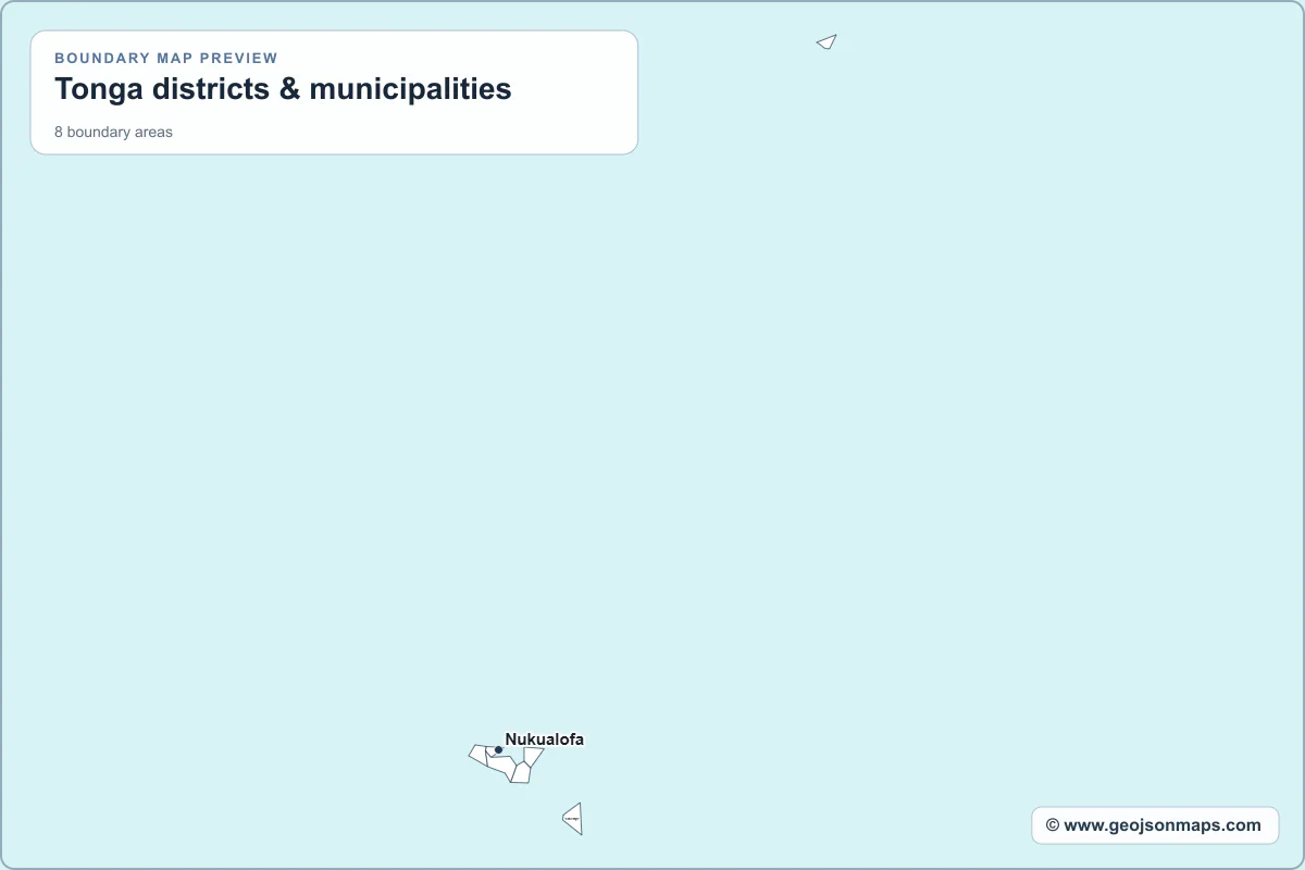 Preview of Tonga districts & municipalities map
