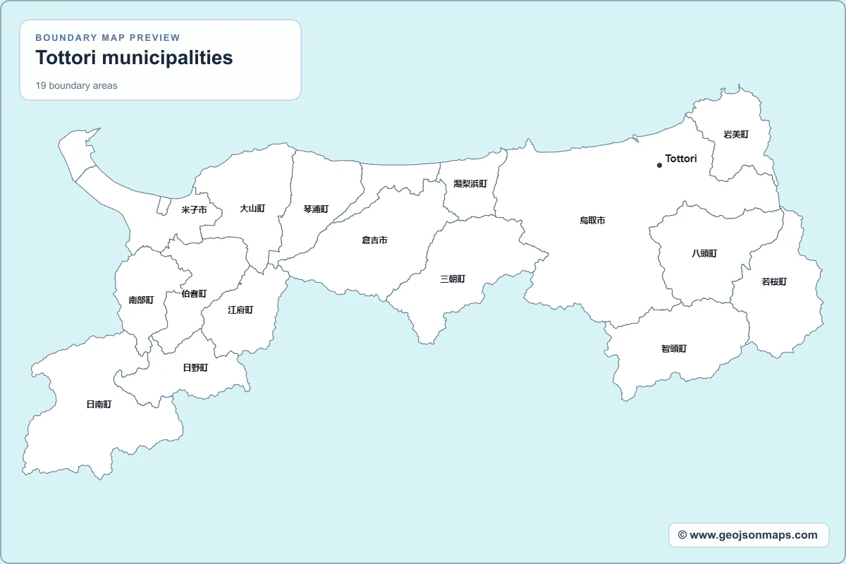 Preview of Tottori municipalities map