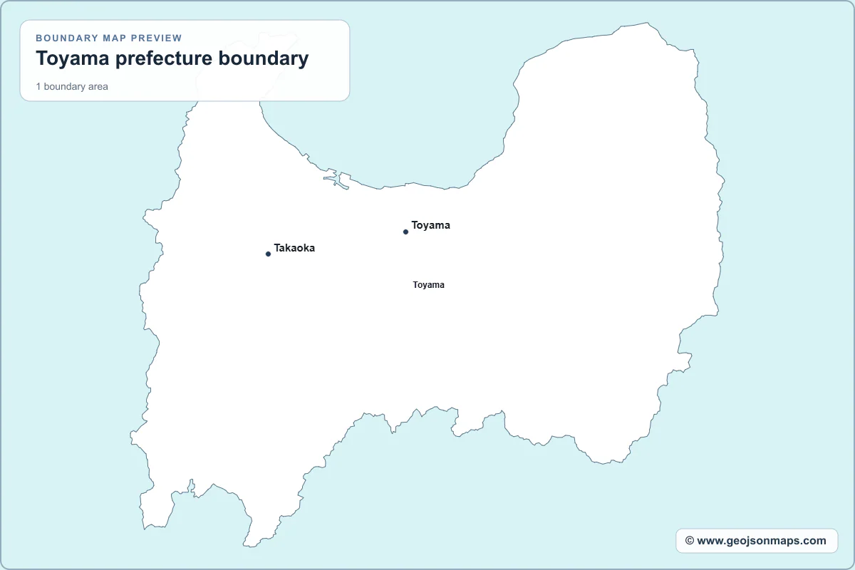 Preview of Toyama prefecture boundary map