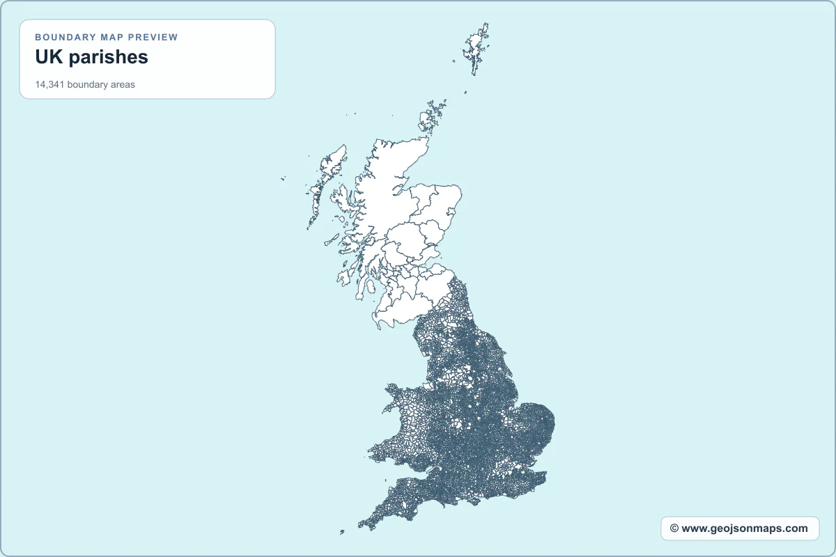Preview of UK parishes map
