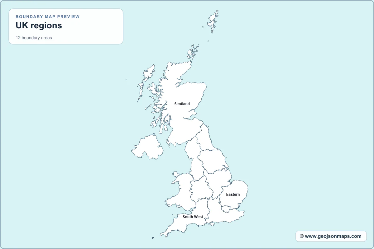Preview of UK regions map