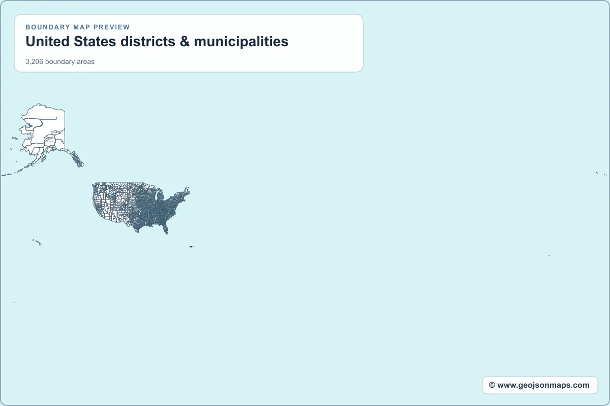 Preview of United States districts & municipalities map