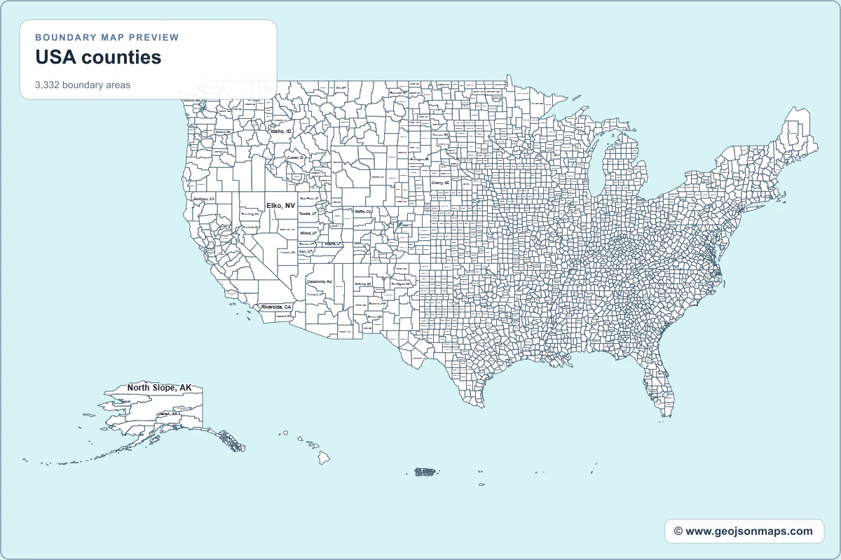 Preview of USA counties map