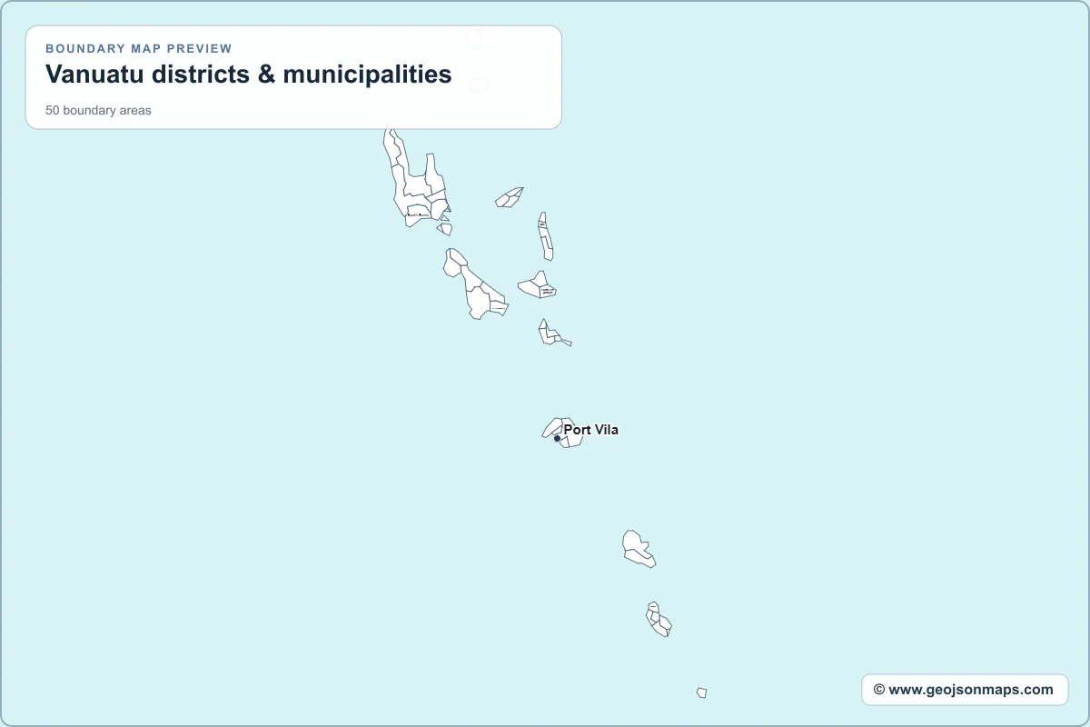 Preview of Vanuatu districts & municipalities map