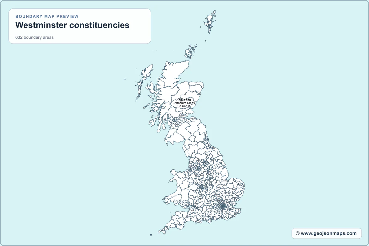 Preview of Westminster constituencies map